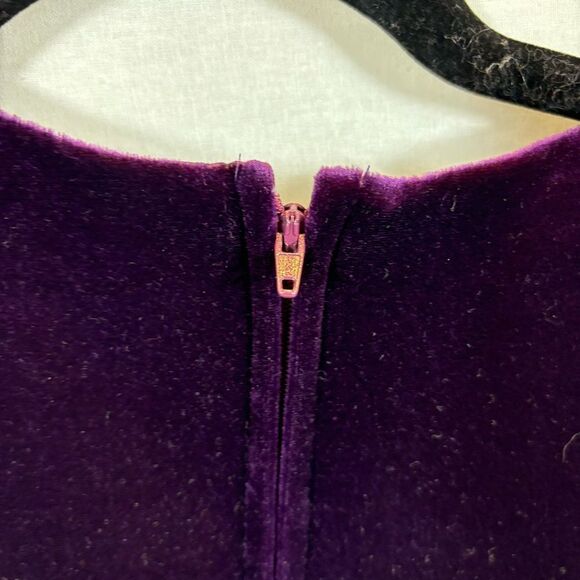 Ladies Vintage 80’s Sunshine Starshine Deep Purple Velour Tunic Top Size 14 - Picture 12 of 13
